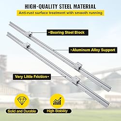 VEVOR Linear Rail, 2PCS SBR12-1000mm, Linear Guide