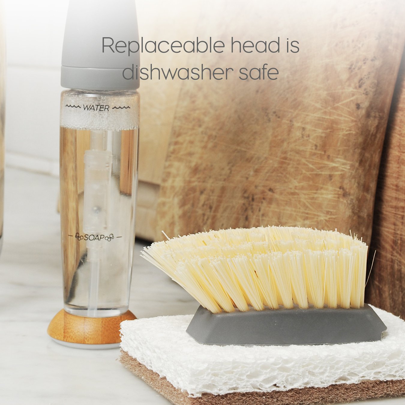 Full Circle FOMO Foam Soap Dispensing Dish Brush, 1 EA, Grey