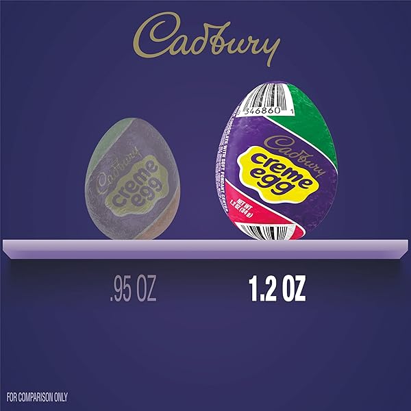 CADBURY CREME EGG CHOCOLATE WITH FONDANT, EASTER CANDY EGGS, 1.2 OZ (4 COUNT)