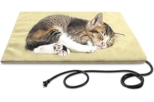 AKENTIO Constant Pet Heating Pad for Dog & Cat, Waterproof Cat Heating Pad with Multi Sizes for Outdoor Indoor, Warm Dog Heating Pad with Chew Resistant Cord, Soft Fluffy Heating Pad for Cats Washable