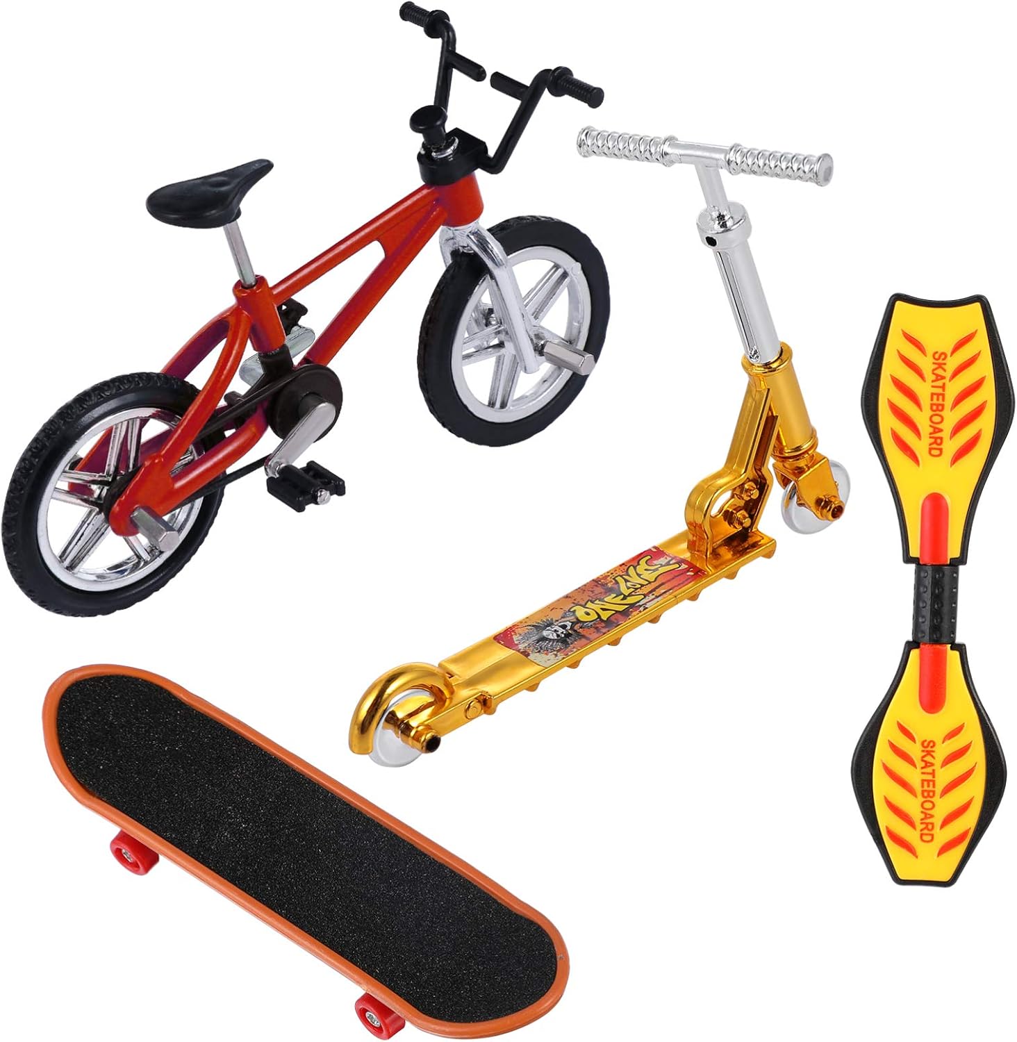 BESPORTBLE Toy Set for Mini Finger Skateboard Small Bikes Scooter Small Oscillation Board