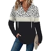 Zeagoo Hoodies for Women Long Sleeve Drawstring V Neck Pullover Sweatshirts Shirts Loose Casual Fall Tops