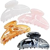 Kitiin Marble Claw Clips Medium Cellulose Acetate Normal Hair Claw Clips Women Girls Tortoise Thin Fine Hair Clips Resin French Barrettes Curly Straight Hair Basic Acrylic Side Clip Hair Accessories