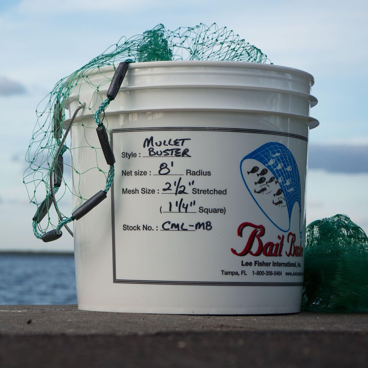 Bait Buster Mullet Cast Nets 1-1/4" Sq. Mesh