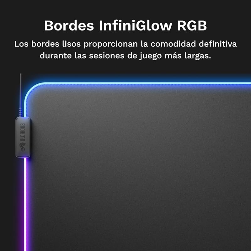 Tecido para jogos com bordas cosidas GMP 2 GLED Large Extended - Preto