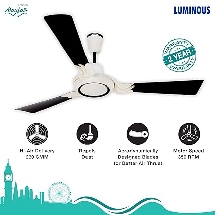 Buy Luminous London Mayfair 1200mm Ceiling Fan Bourneville Brown