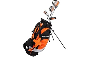 Precise XD-J Junior Complete Golf Club Set for Children | 3 Age Groups Boys & Girls | Right Hand & Left Hand Kids Golf Clubs Set w/ 2 HC's, Flex Shafts & Lightweight Stand Bag with Dual Straps
