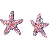 Betsey Johnson Women's Mermaid Jewels Starfish Button Earrings