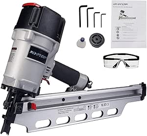 BHTOP 9021NS Framing Nailer 21 Degree 3-1/2" with Depth Adjustment Professional Air Nail Gun