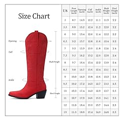 Pasuot Red Cowboy Boots for Women - Wide Calf