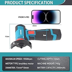 Brushless Angle Grinder with 2