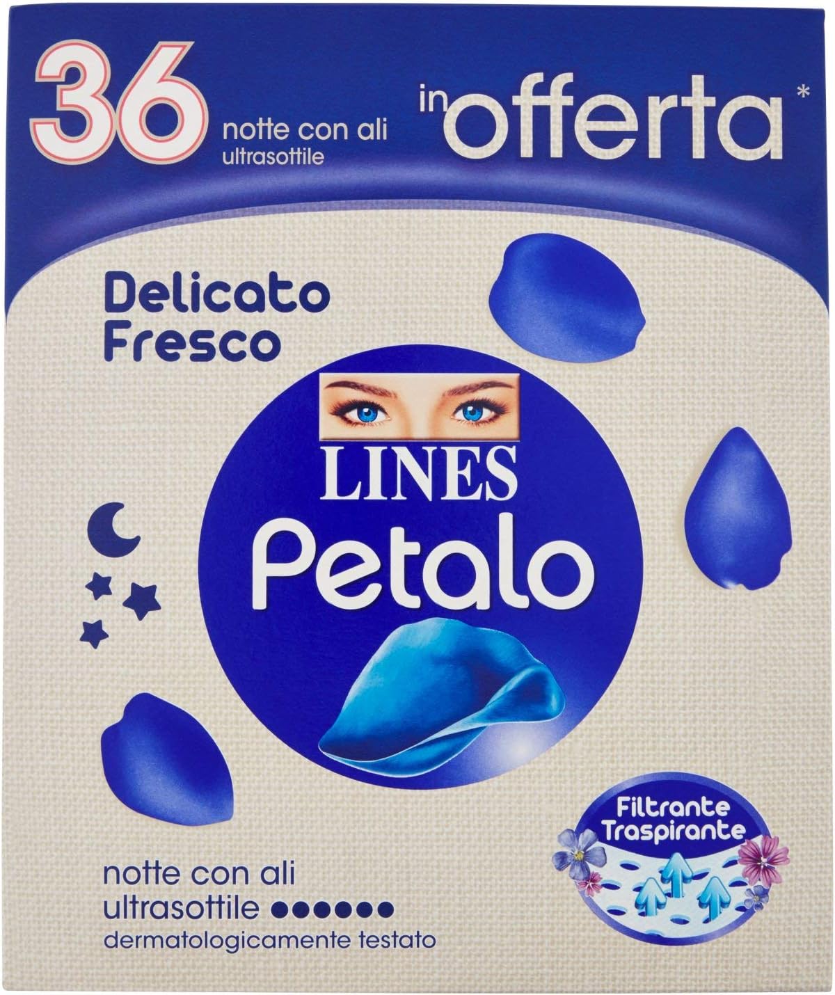 Lines Petalo Ultra Night Sanitary Pads with Wings (Pack of 36), 36 stück (1er Pack)