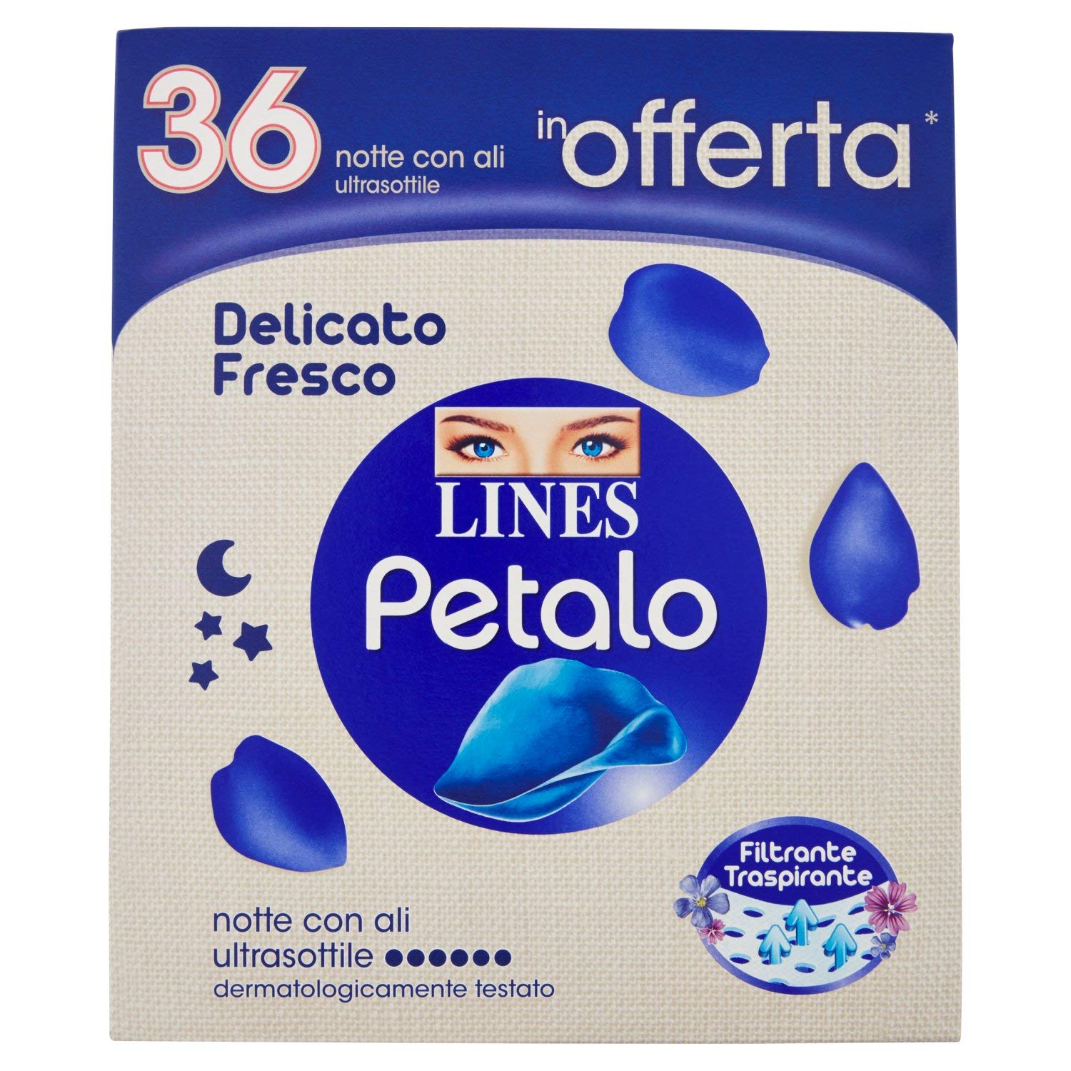 Lines Petalo Ultra Night Sanitary Pads with Wings (Pack of 36)
