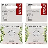 RADIUS Vanilla Mint Dental Floss 55 Yards Vegan & Non-Toxic Oral Care Boost & Designed to Help Fight Plaque - Pack of 2