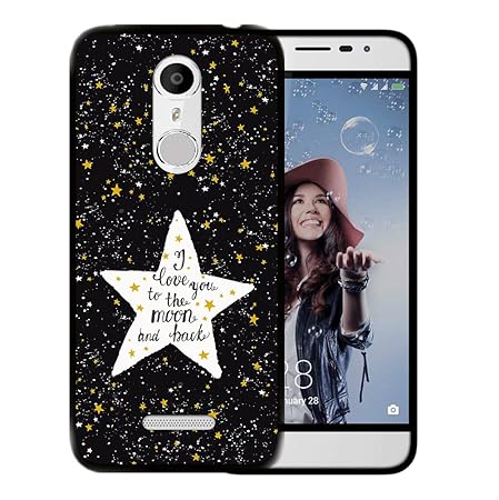 WoowCase Coolpad Torino S Hülle, Handyhülle Silikon für [ Coolpad Torino S ] Star Satz - I Love You to The Moon and Back Hand
