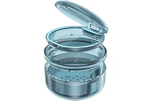 2-in-1 Retainer Case & Denture Cup for Soaking Dentures – Storage & Bath Case for Retainers, Mouth Guards, Night Guards, Fals