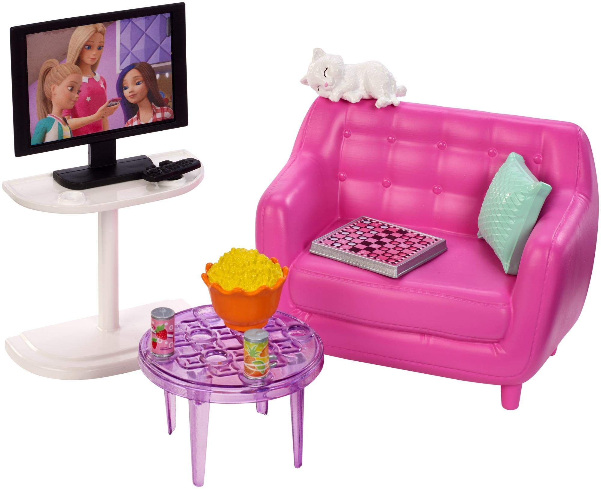 Barbie Indoor Furniture Set, Living Room with Kitten