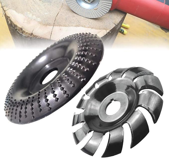 Upgraded Version Wood Garving Disc（2Pcs), 12 Teeth Wood Grinding Wheel