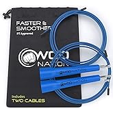 WOD Nation Adjustable Speed Jump Rope For Men, Women & Children - Blazing Fast Fitness Skipping Rope Perfect for Boxing, MMA, Endurance