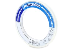 Triple Fish Monofilament Fishing Leader - Clear, Camo Strong Tough Leader Material for Big Game Fishing, Up to 400lb Test