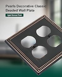 TREEWELL 2-Pack Double Duplex Outlet Cover, Aged