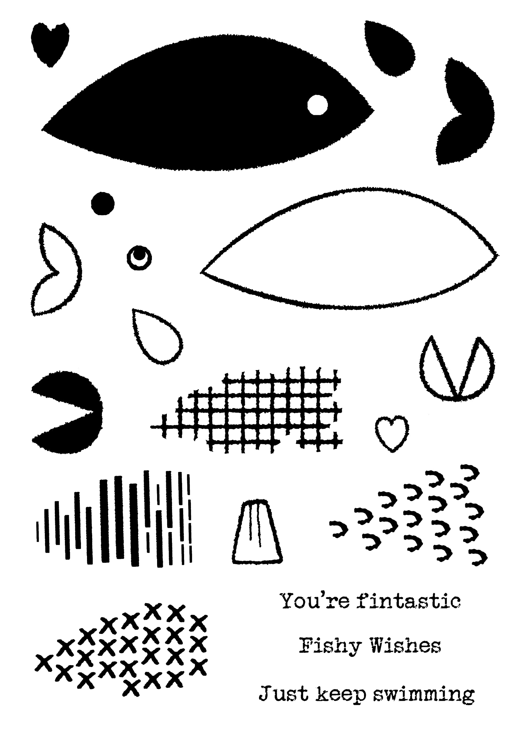 Francoise Collection - Build A Fish - Clear Stamp Set