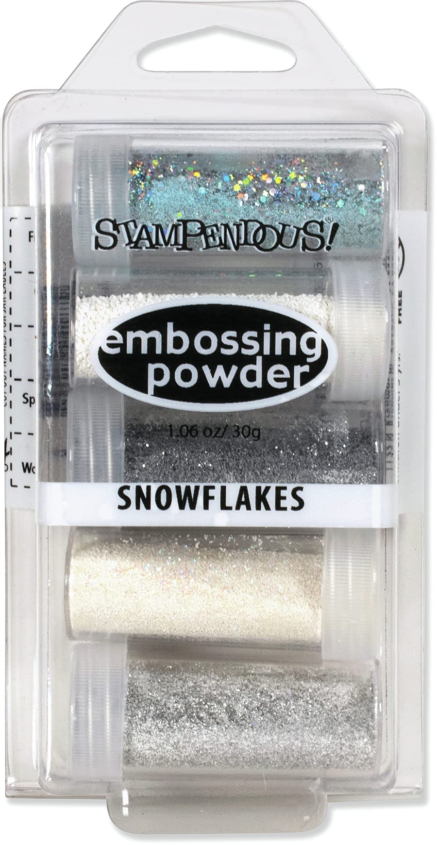 STAMPENDOUS Snowflakes 5-Jar Embossing Powder Kit