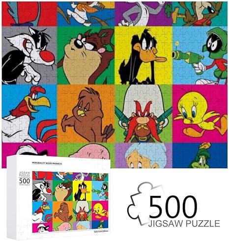 Amazon ルーニーテューンズ かわいい柄 大人 子供 500ピースの木製パズル 誕生日 プレゼント 教育ゲーム パズルゲーム ギフト 人気 木製パズル おもちゃ