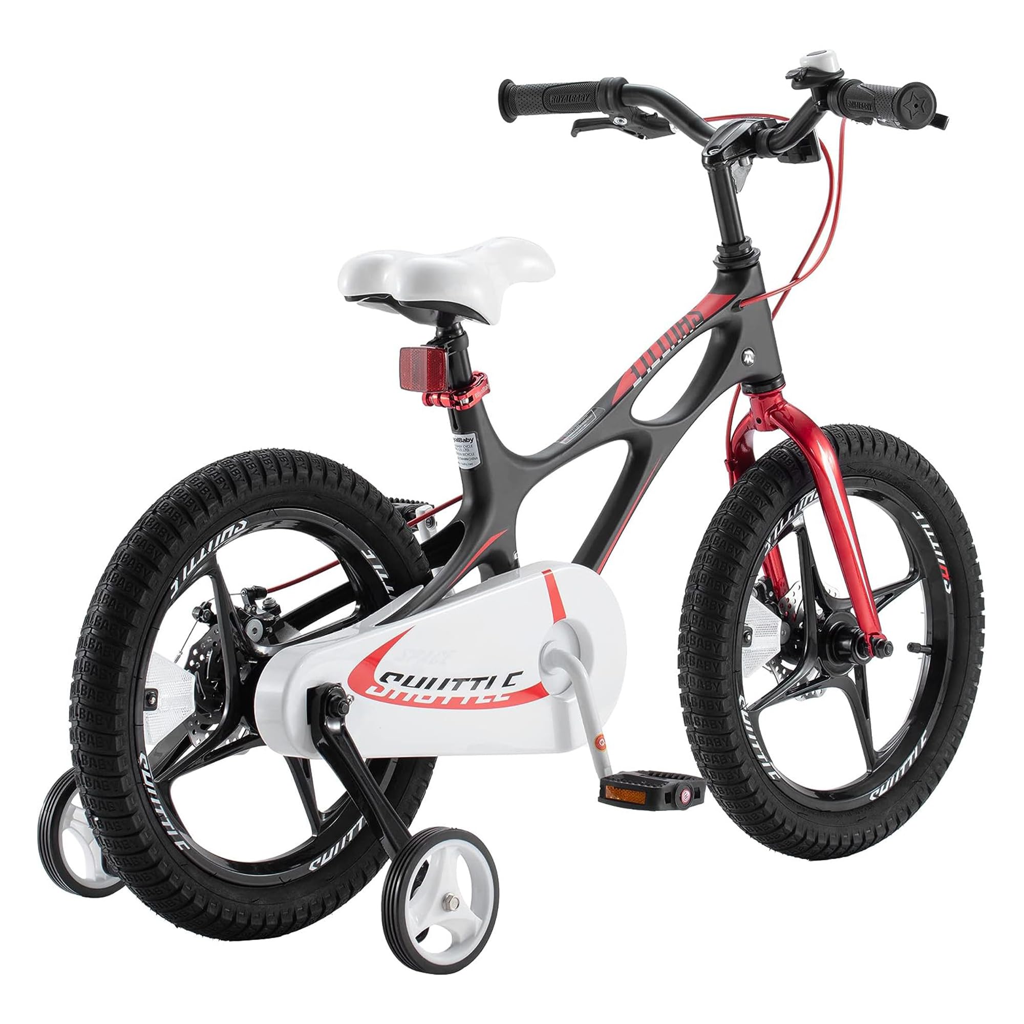 RoyalBaby Space Kids Bike 14 16 18 Inch Mg Aluminium Alloy Boys Girls Bicycle Ages 3-9 Years Disc Brakes Dual Handle Brakes Training Wheel Options