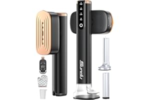 SUNDU Travel Steamer for Clothes with 2 Water Tanks (180 ml and 100 ml),15s Fast Heat-up,24 g/min Strong Steam Performance, Portable Garment Steamer with Touch Control, LED Display, Steam Iron(Black)