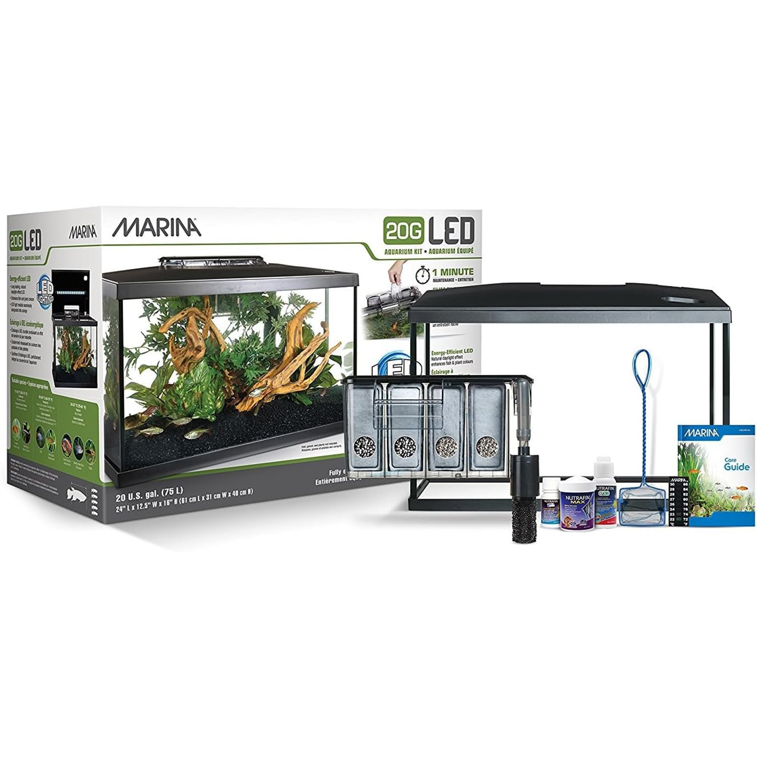 Marina Aquarium Kit - 20 gallon Fish Tank - LED