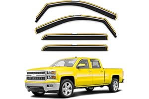 Deejecsun in-Channel Window Rain Guards Fit for Truck Chevrolet(Chevy) Silverado/GMC Sierra 2014-2018 Crew Cab Extra Durable Window Deflectors Vent Visors Shades Car Accessories Visors Rain Guards