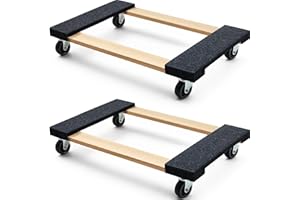 SIMPLI-MAGIC 79545 30 in. x 18 in. Hardwood Furniture Moving Dolly 1,320 lbs. Capacity – 4 Swivel Wheels Heavy-Duty Furniture Dollies, 2 Pack