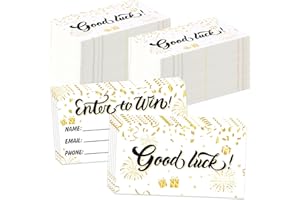 ABURRORI 300 Pcs Enter to Win Raffle Tickets Cards 3.5 x 2 Inch Golden Sunday Ticket Entry Form Cards for Contest, Auction, Raffles, Ballot Box with Space for Name, Email Address Phone Number Fields (300)
