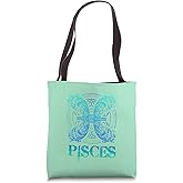 Two Fish Zodiac Sign Symbol Horoscope Pisces Tote Bag