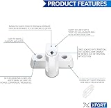 XFORT 2 Pack uPVC Door Window Jammer Locks French Doors Security White Brown view 3