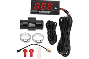 Aramox Water Temperature Meter, Motorcycle Water Temperature Gauge Ultra Thin LCD Display ABS Housing Water Temp Meter for Mo