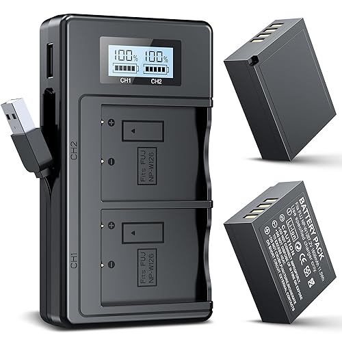 Camera Battery Fuji X100v Battery Charger DEWIN 5V USB Dual