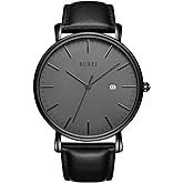 BUREI Men Wrist Watches Fashion Minimalist Analog Quartz Waterproof Watches for Men