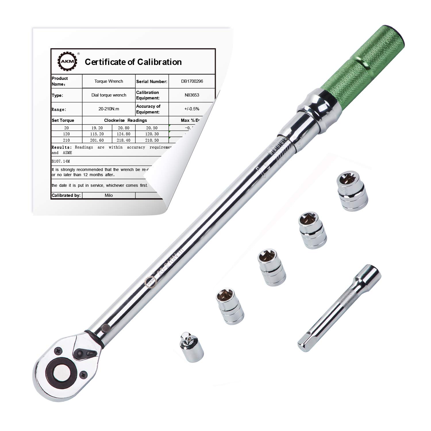 AKM 1/2inch Drive DualDirection Click Torque Wrench Set High