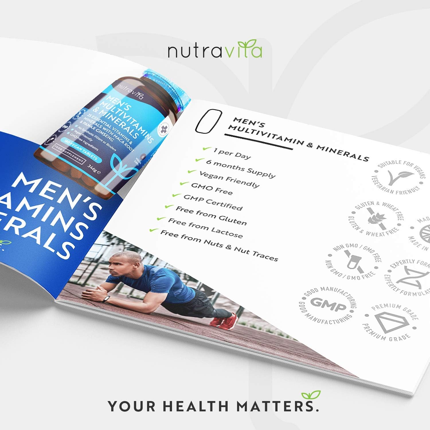 Nutravita Men's Multivitamins and Minerals, 25 Essential Active Vitamins and Minerals with Added Maca Root and Panax Ginseng - Image 5