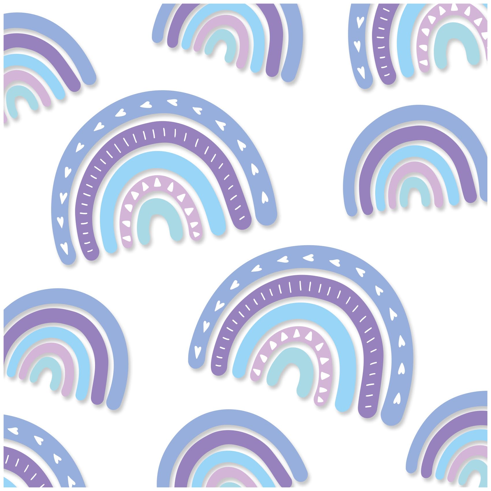 Y004 Rainbow Wall Sticker for Children's Room Baby Room (06 Blue/Purple)