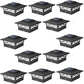 JOFIOS Solar Post Cap Lights Outdoor 12pack, Waterproof Solar Powered Deck Fence Post Lights for 4x4 Wood/Vinyl Posts, Solar Outdoor LED Light with Cool/Warm Lighting Decorate Garden Patio Porch&hellip;