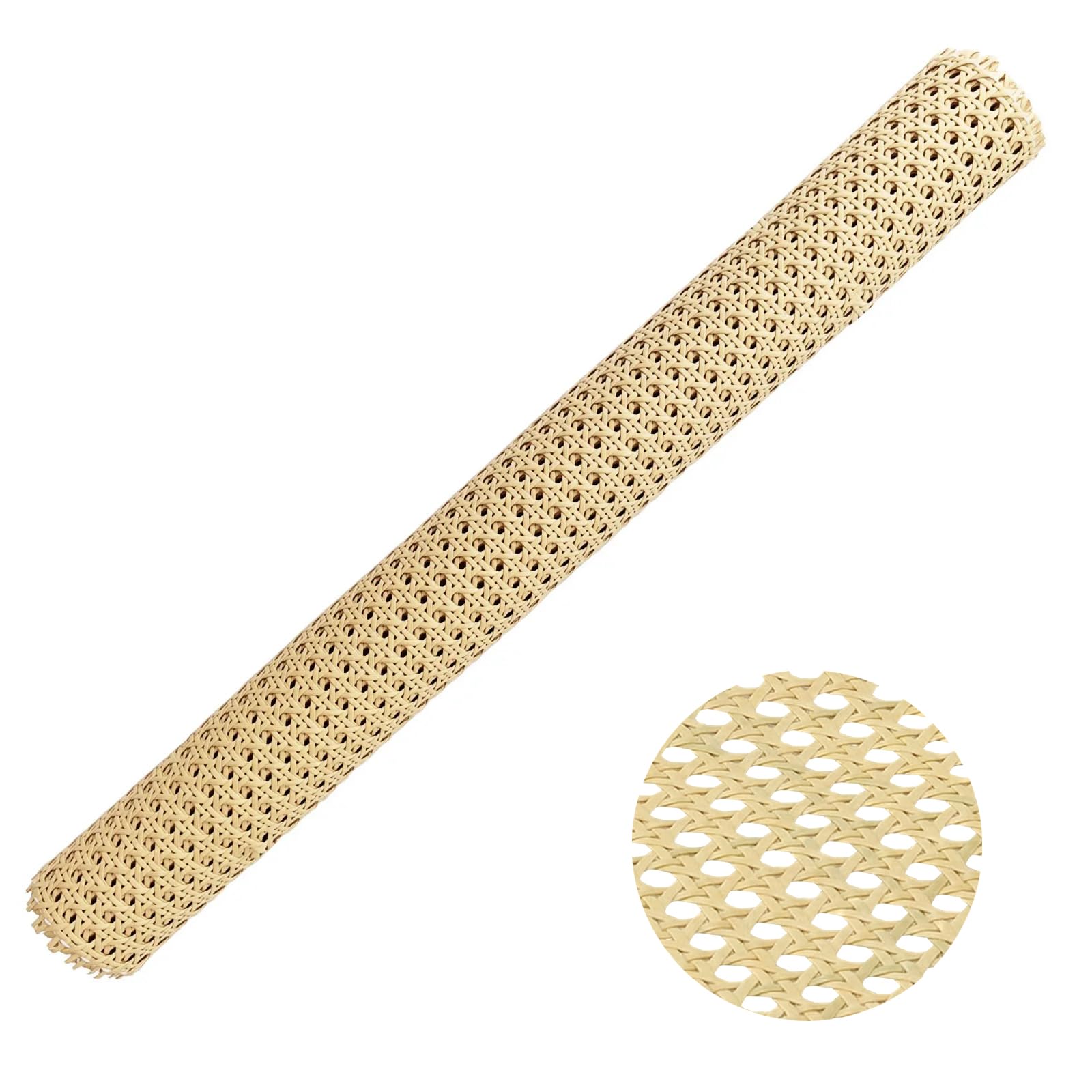 selliner 24" Width x 3.3 Feet Plastic Cane Rattan Webbing Roll for Caning Projects, Cane Webbing Sheet, PE Pre-Woven Open Mesh Cane for Furniture Chair Cabinet Ceiling Bed Door