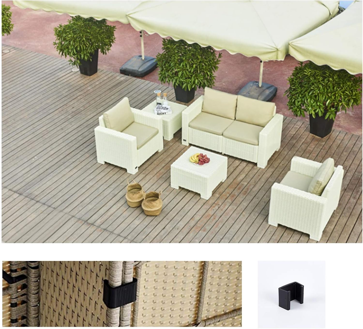 AHANDMAKER Outdoor Patio Furniture Clips, 10Pcs 2 Sizes Sectional Sofa Rattan Furniture Clips Chair Fasteners, Connect The Sectional or Module Outdoor Couch Patio Furniture : Garden & Outdoor