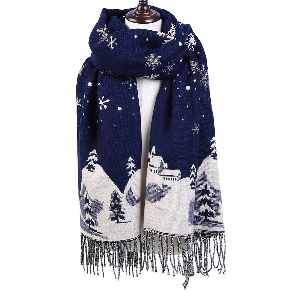 Vbiger Unisex men women Reversible Winter Scarf Oversized Warm Wrap Shawl Thickened Pashmina with Tassels Vbiger Unisex men women Reversible Winter Scarf Oversized Warm Wrap Shawl Thickened Pashmina with Tassels