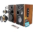 Majority Powered Bookshelf Speakers | 5.3 Bluetooth Stereo Speakers | 100W Active Bookshelf Speakers | Powered Studio Monitor Speakers with Xtra Bass & 3 Drivers D100