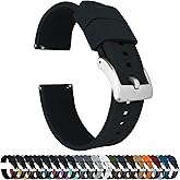 BARTON Elite Silicone Watch Bands - Quick Release - Choose Strap Color & Buckle Color (Stainless Steel, Black PVD or Gunmetal Grey) - 18mm, 20mm, 22mm & 24mm Watch Straps