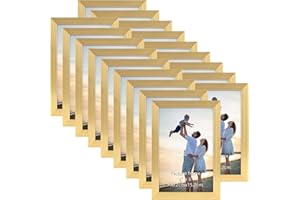 Hoikwo 18 Packs 4x6 Gold Multi Picture Frames Set for Family Photos, Artwork, Light Weight Bulk 4 by 6 Frames Pack for Wall Hanging and Table, Stylish Picture Frames