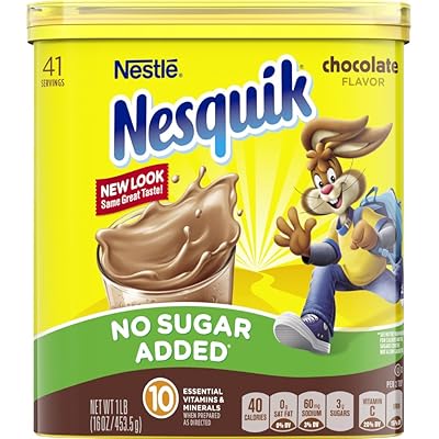 Nesquik Chocolate Powder, Sense sucre Afegit, unitat 16-Ounce ( Paquet de 6 )